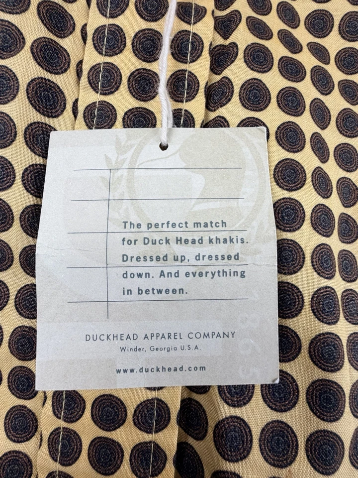 Camisa con botones de manga larga Duck Head para hombre - marrón/amarillo a cuadros, talla XL NUEVA CON ETIQUETAS Foto 2 de 4