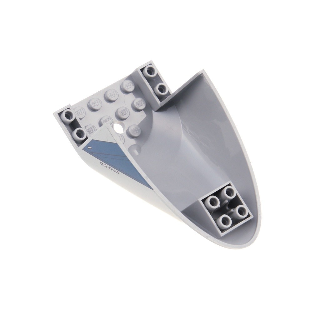 1x LEGO Plane Fuselage Tail 6x10x4 Light Gray Sticker Aurebesh Police 87616PB016