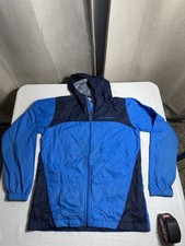 Columbia Jacket Boys Large 14/16 Blue Omni-Tech Hooded Rain Coat Waterproof