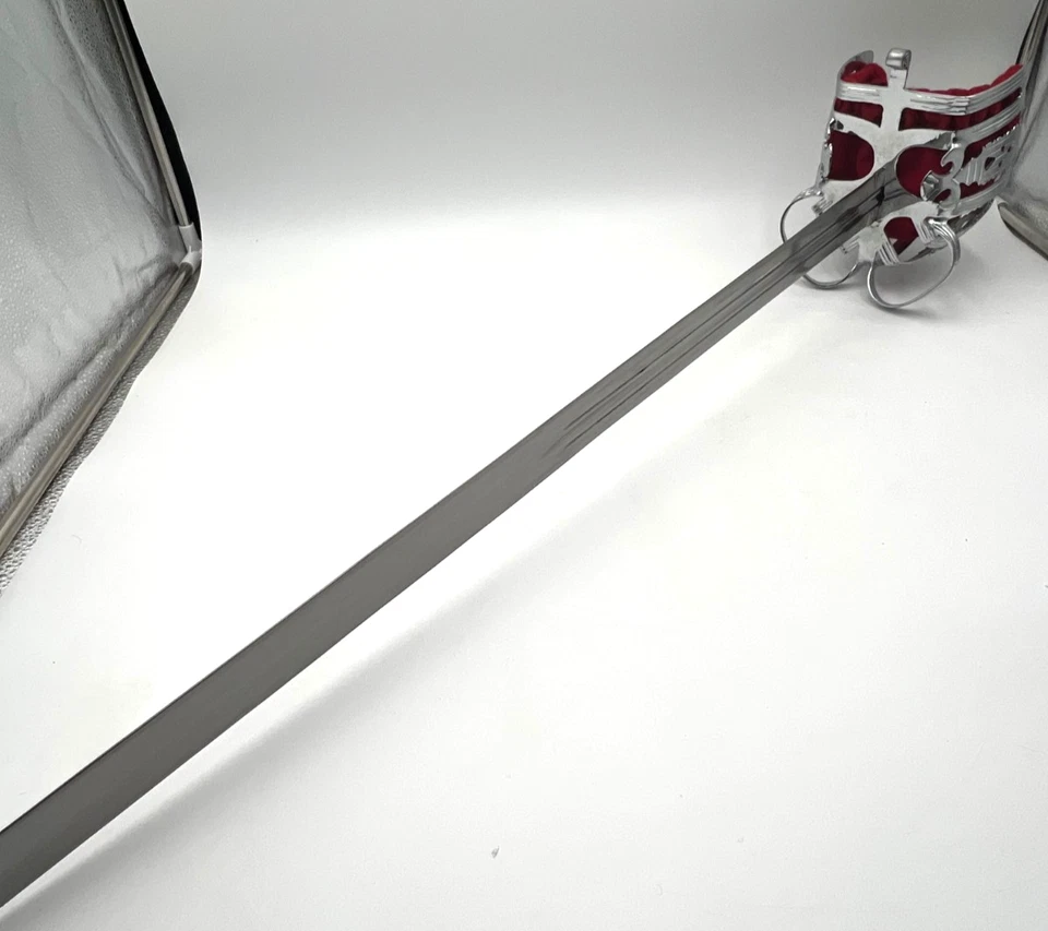 Culloden Scottish Basket Hilt Broadsword Chrome Sword w/ Scabbard Highland - Image 4 of 4