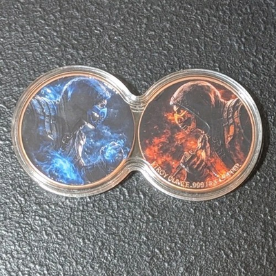 #ad #ad Set of Two 1 Troy Oz .999 Fine Colorized Copper Rounds quot;Mortal Kombatquot; Theme $20.00