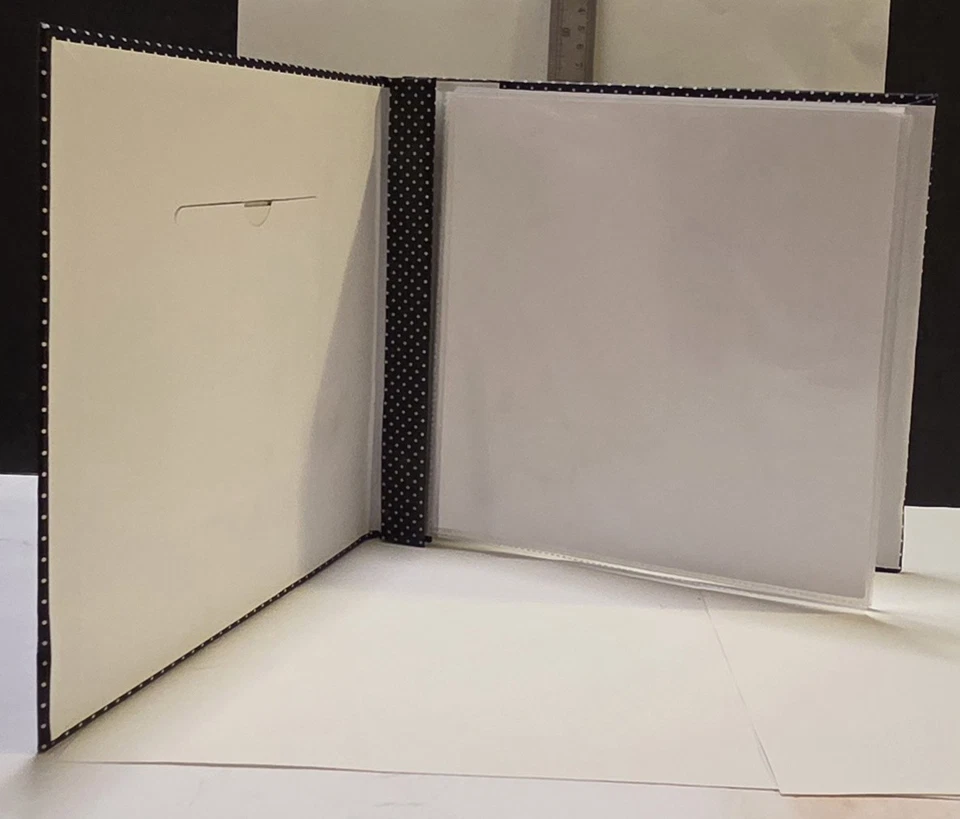 10 Page Photo Album /Scrapbook. Black With White Polka Dots. Never Used - Image 3 of 3