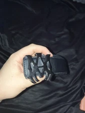 AM LOGO AMIRI BELT Black On Black Medium With Added Belt Hole Brand New