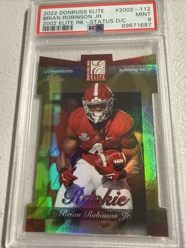 Donruss Elite 2022 Brian Robinson Jr Rookie Status Die-Cut #2002-112 PSA 9 03/04