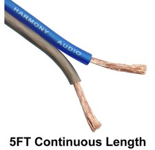 Harmony Audio 12 Gauge CCA Car Home Stereo Matte Blue Speaker Wire Cable 5 Feet