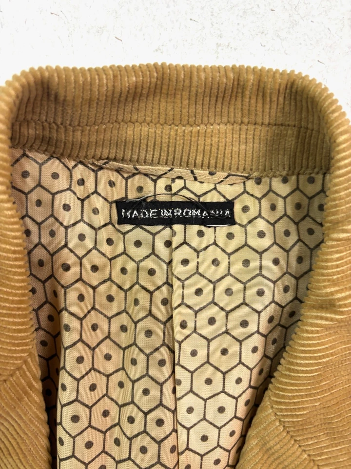 Blazer Chaqueta Vintage Años 70 40L Tostado Pana Traje Deportivo Abrigo Cordón Solapa Ancha Retro Foto 3 de 4