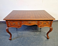 Antiker Barock Schreibtisch Doppelschreibtisch Eichenholz Schnitzereien um 1850