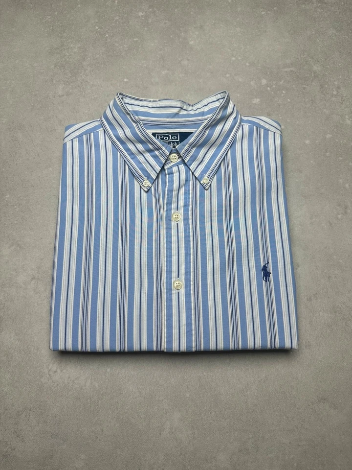 Chemise Polo Ralph Lauren - Homme Taille XL - Bleu et Blanc - Photo 1/4