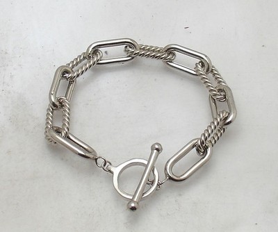 7,25'' glänzendes gedrehtes ovales Armband Knebelverschluss anlaufgeschützt echtes Sterlingsilber