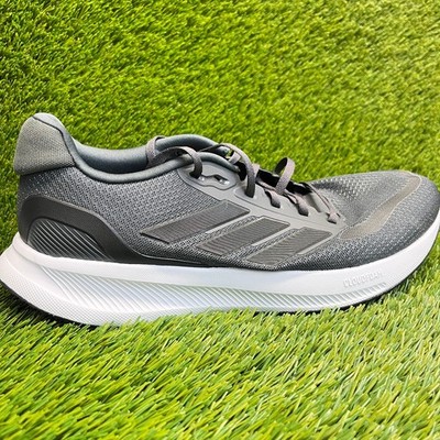 Adidas Runfalcon 5 Mens Size 10 Gray Black White Athletic Running Shoes Sneakers
