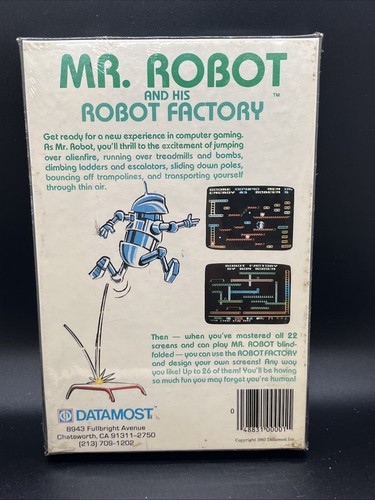 Mr. Robot And His Robot Factory, Commodore 64, Datamost, 1983, Rare Collectible - Picture 2 of 2