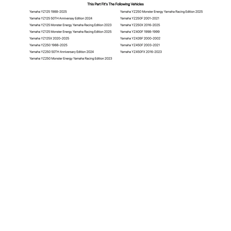 Kit de 9 radios Warp - trasero 19" para YAMAHA YZ450FX 2016-2023 Foto 2 de 2