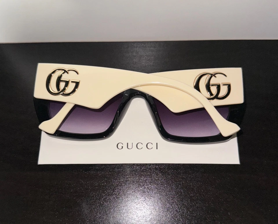 Gafas de sol para mujer Gucci GG 0956S crema/púrpura de gran tamaño geométricas se envían hoy Foto 2 de 4
