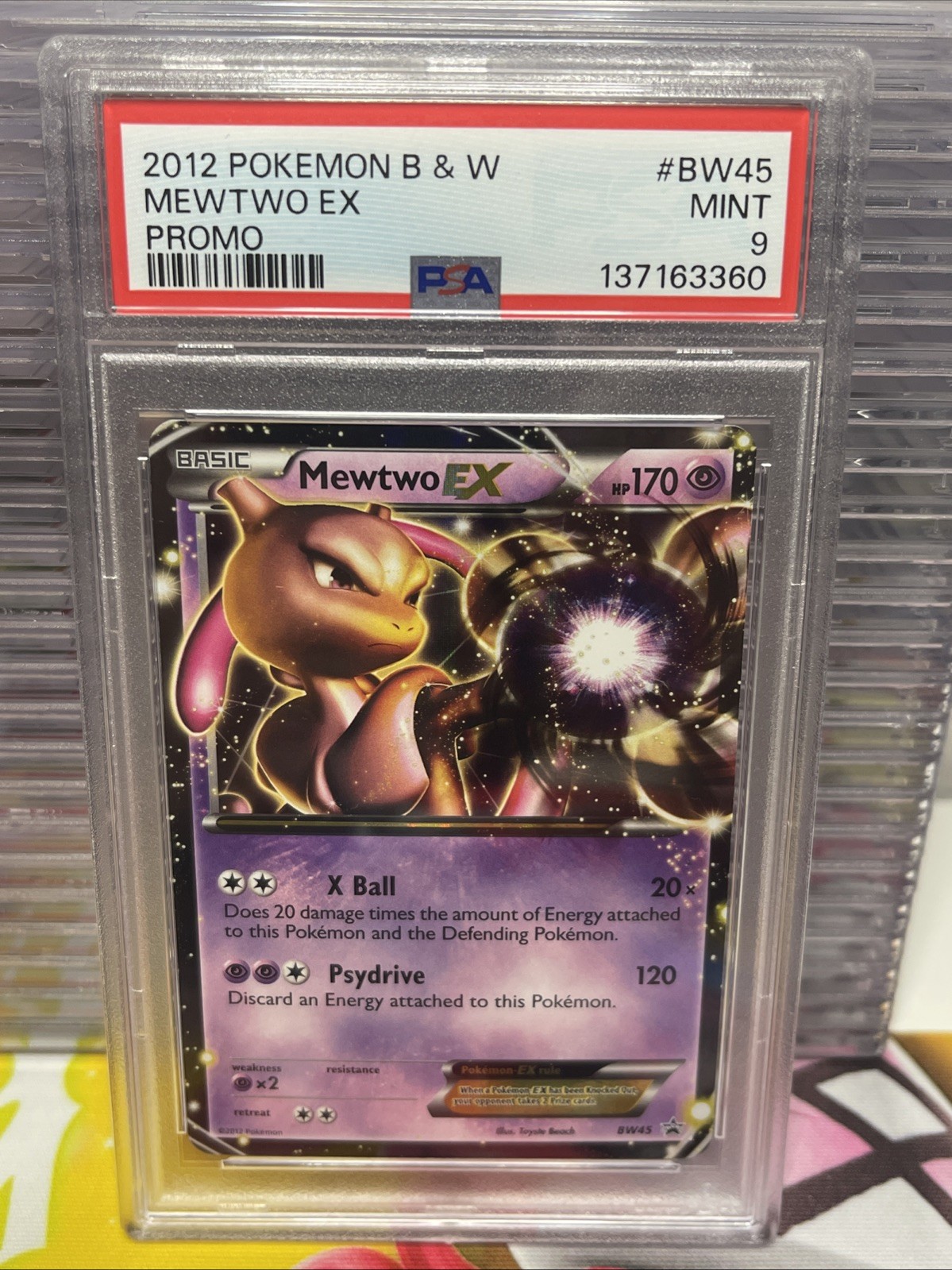 2012 Pokemon B&W Mewtwo EX Holo #BW45 Promo PSA 9 MINT EXTREMELY LOW POP