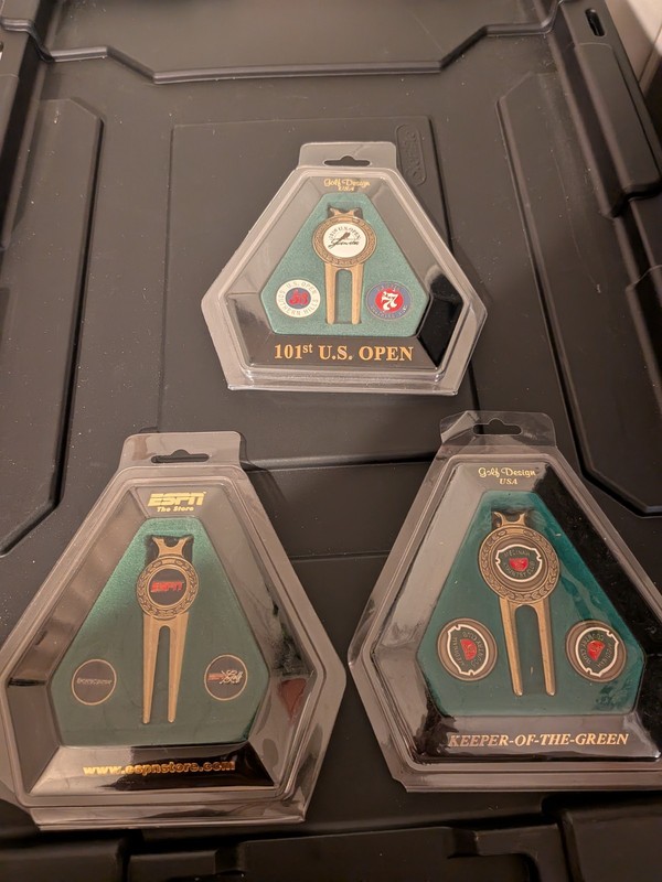 Lot Of 3 Golf Ball Marker And Divot Tool Sets. ESPN, Southern Hills, Medinah