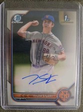 2022 BOWMAN DRAFT CHROME TYLER STUART AUTOGRAPH CARD METS NATIONALS 