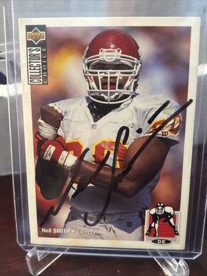 1994 Upper Deck Collectors Choice #76 Neil Smith Kansas City Chiefs NFL Signed