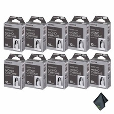 10xFUJIFILM INSTAX MINI Monochrome Instant Film 10 Exposures , Microfiber