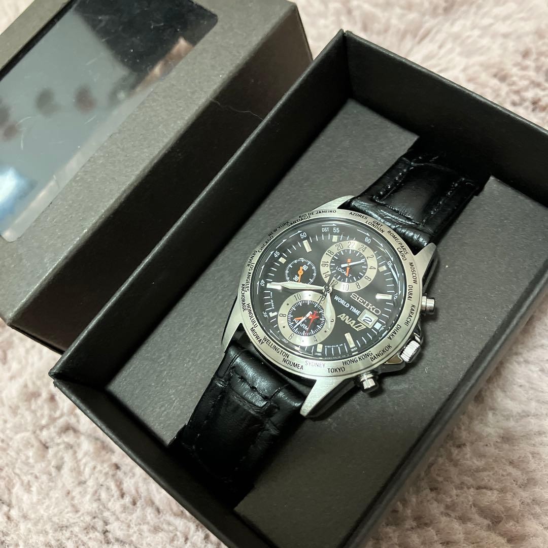 Aircraft Black New Collaboration ANA Unused Quartz x Seiko Hand Second Watch - vintagewatches.pk