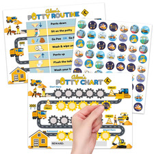 Potty Training Chart for Toddler - Engineering Vehicles Potty Training Sticker C