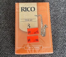 Rico D'addario Tenor Sax 3 Strenght Reed Saxophone Box of 10 Reeds
