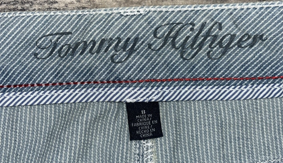 Falda vaquera Tommy Hilfiger años 90 talla 8 rayas lavado claro logotipo bordado Y2K Foto 4 de 4