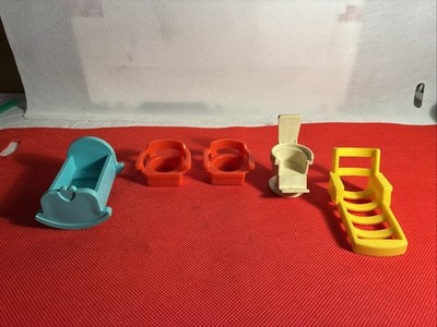 5 Lot - Vintage Fisher Price Chairs, Lounge Chair, Cradle, Barber Chair