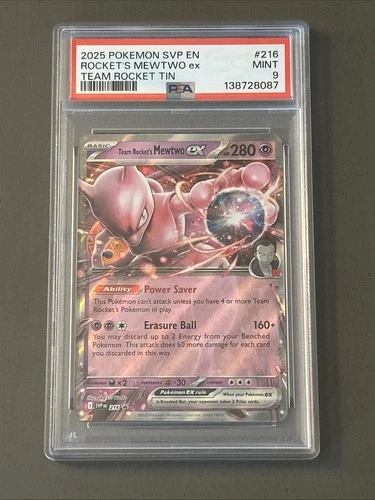 Pokemon TCG: Team Rocket's Mewtwo ex 216 Scarlet & Violet Promo Cards Holo PSA 9