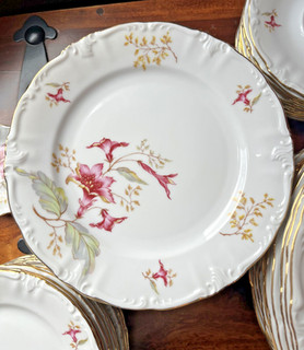 Mid Century Vintage China Treasure Chest Aloha Pattern 8" Salad Plates (12)