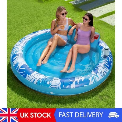 182x165cm Pool aufblasbar Sonnenbecken Poolschwimmer mit Kissen, Sonnenwanne Floß