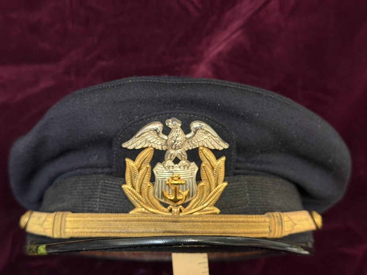 WWII Era US Merchant Marine Officer's Blue Visor Uniform Cap w
