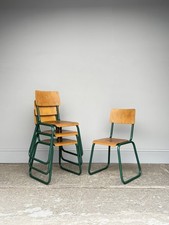 🚚 We Deliver - 12 Available - Vintage Bauhaus Style Stacking Chairs - Cafe Bar
