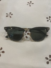 Ray-Ban Clubmaster Metal RB3716 187/58 51 Black Gold Polarized Men Sunglasses