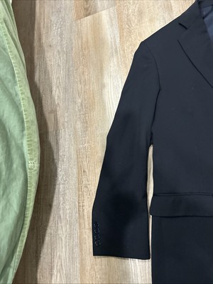 Brooks Brothers 1818 Madison Blazer Men 44L Navy Blue 2 Button 100