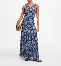 Madewell Sheer V-Neck Maxi Dress in Floral size 2 FLAWED