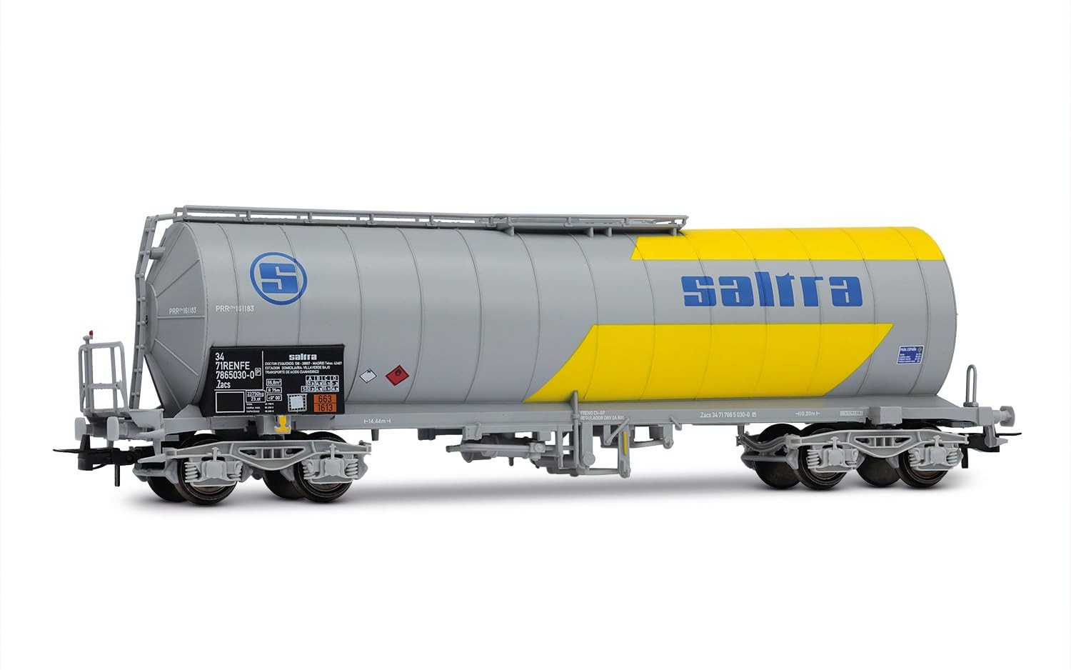 Electrotren HE6026 RENFE, 4-axle isolated tank wagon SALTRA f. transport of cian