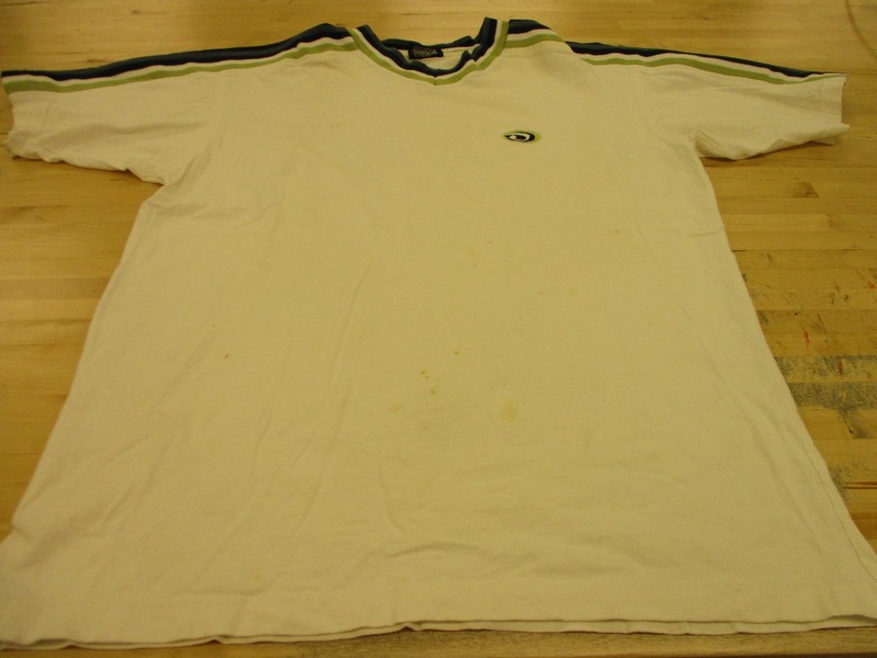 VTG 90s Diversion Brand Stripe Skateboard Surf Athletic White T-Shirt Size Large