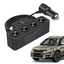 Outlet 12/24V USB Car Cigarette Lighter Socket Splitter Power Adapter Charger