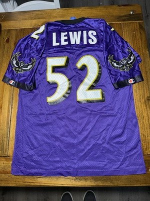 Vintage Ray Lewis Champion Jersey Mens 44 Baltimore Ravens Purple NFL Old  Logo