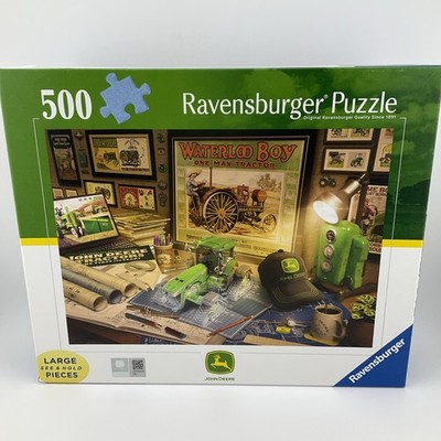 Ravensburger Puzzle John Deere Work Desk 500 Pcs LRG Piece NEW -Sealed 2024