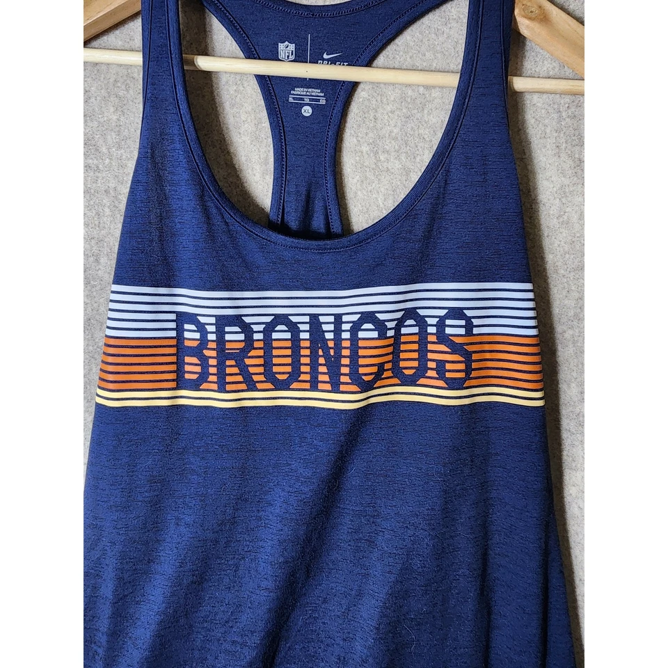 Nike + NFL 深蓝色 DENVER BRONCOS Dri-Fit 主动锻炼背心 尺寸 XL — 第 3/4 张图片