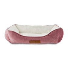 Vibrant Life Premium Plush Cuddler Pet Bed Machine Washable Pink  White