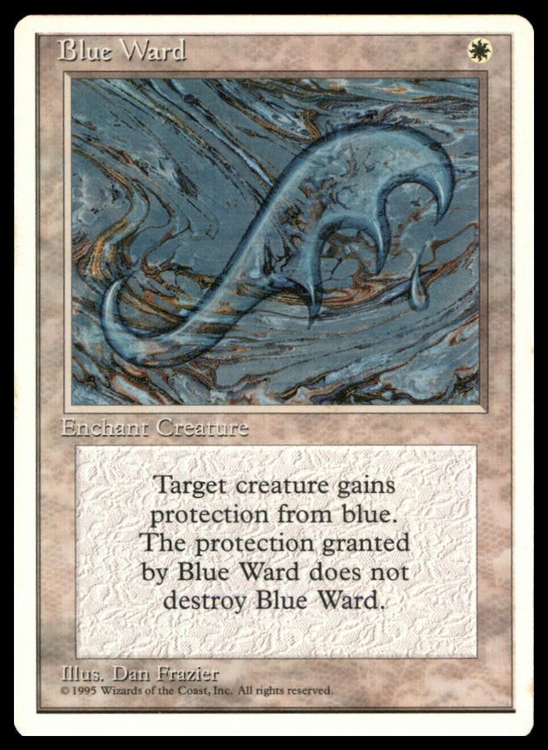 Blue Ward Uncommon Fourth Edition Magic: The Gathering Lightly Played