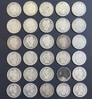 Barber Quarters - Circulated Mixed Date Lot ( 30 ) US 90% Silver Coins 1892-1916