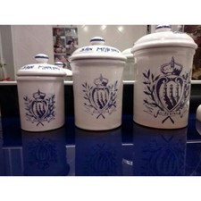 BARATTOLI CUCINA IN CERAMICA REPUBBLICA SAN MARINO ARTIGIANALI DECORATI A MANO
