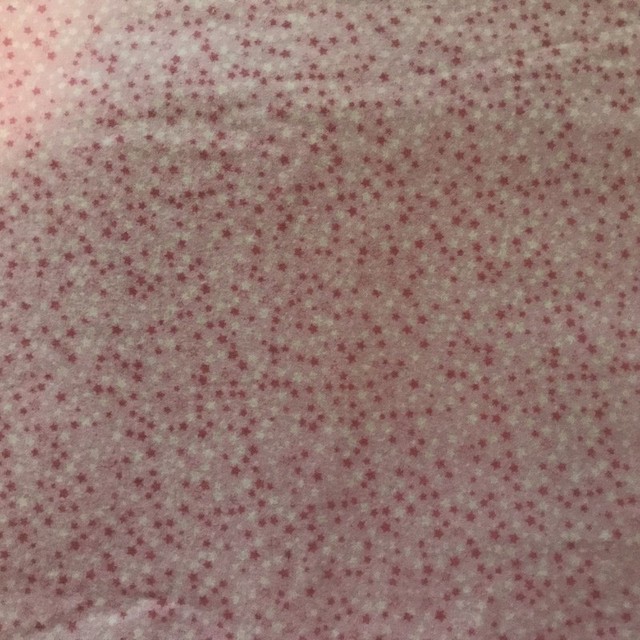 JoAnn Fabrics Flannel New 42 x 65" Pink White Stars medium weight F341