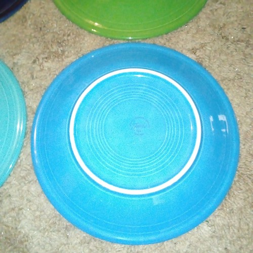 Fiesta Green Blue Dinner Plates Homer Laughlin, Set of 4 Fiestaware - Picture 9 of 13