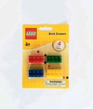 Lego 2 x 4 Studded Brick Erasers In 4 Fun Colors