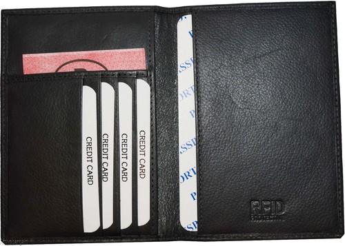 Estuche para pasaporte RFID, funda para pasaporte de cuero genuino soporte para pasaporte de cuero de EE. UU. - Imagen 12 de 12