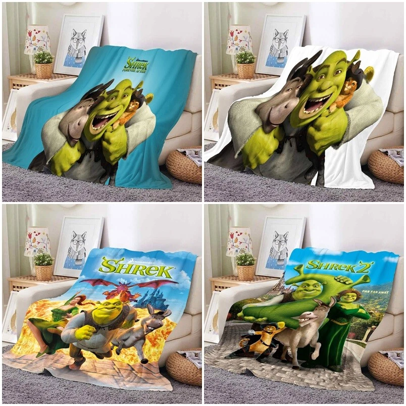 Shrek Monster Cartoon Flannel Blanket Soft Sofa Rug Bedspread Nap Kids Blanket